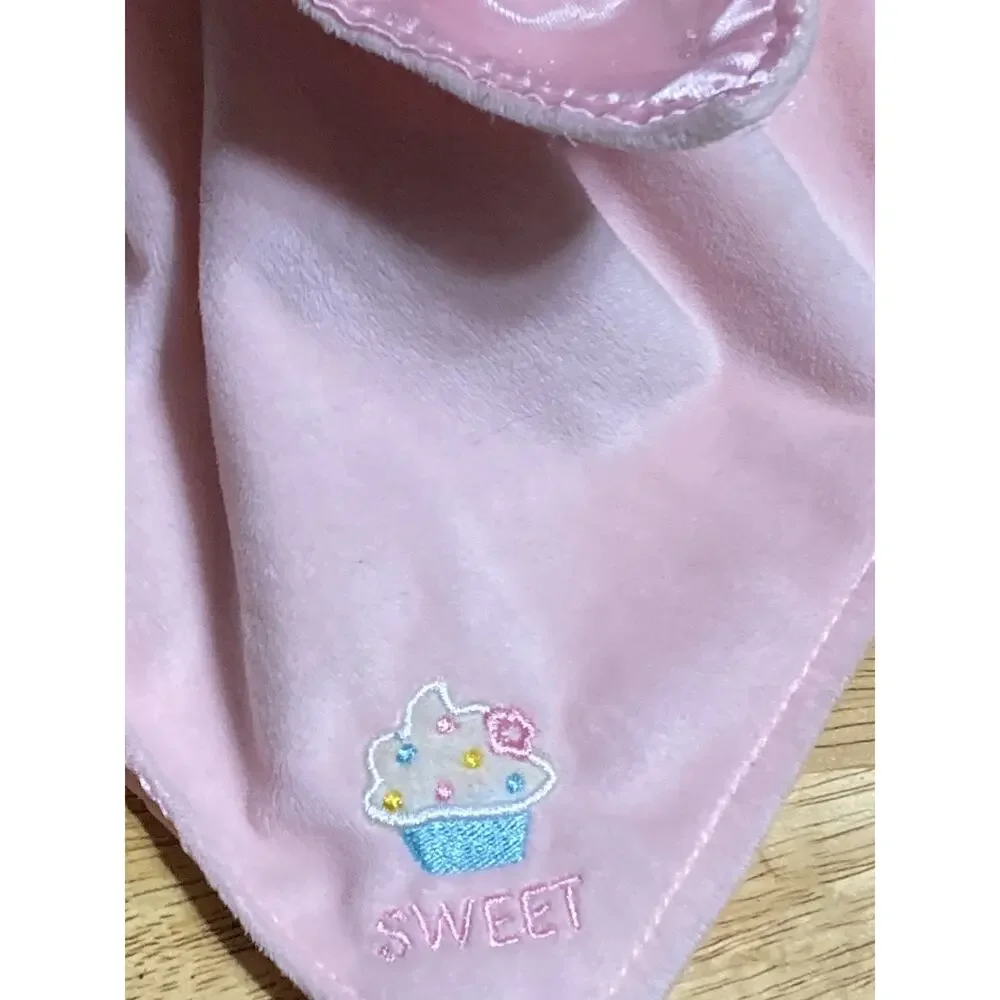 Carters Child of Mine Pink Lovey Monkey Sweet Cupcake Rattle Head Satin Security